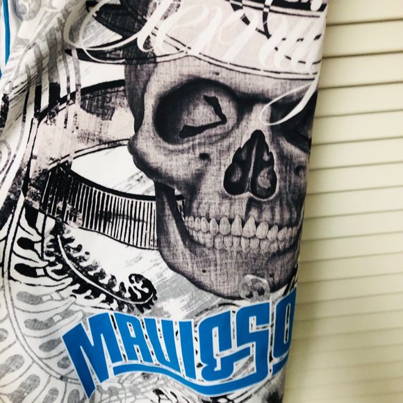 Maui & Sons Board Shorts 34 Skull Swim Surf 35 x 11 Polyester Pocket Abstract - Picture 3 of 5